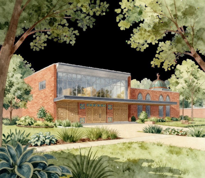 Watercolor rendering of the ANARA Wellness Center exterior