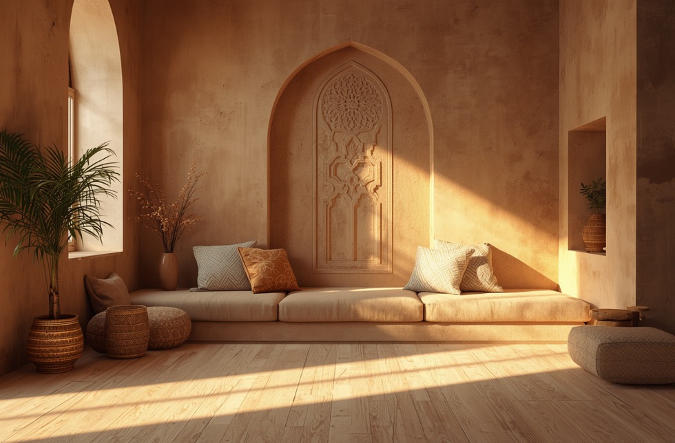 Warm reflection room interior with soft light